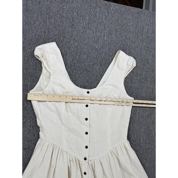 Of Her Own Kind Dress Womens Large Claudette Organic Cotton Lace Hem Midi - Picture 6 of 8